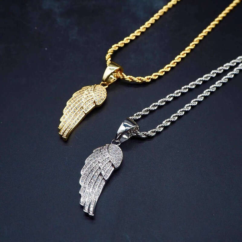 New Arrival Hip Hop Jewelry Wing Shape Design Sterling Sier Pass Dia Test Moissanite Pendant for Necklace