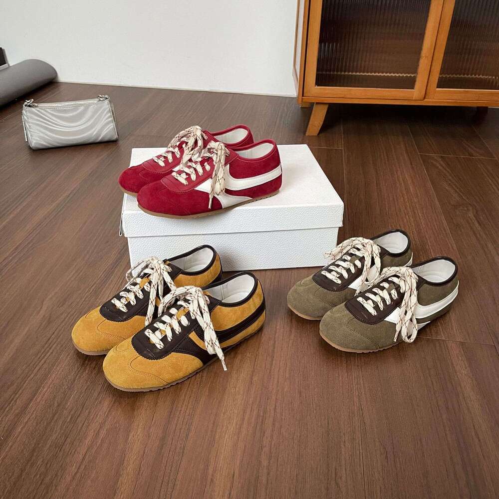 Genuine Leather Inner Height Increase Red Dexun for Women 2025 New Spring and Autumn Flat Casual Forrest Gump Sports Single Shoes