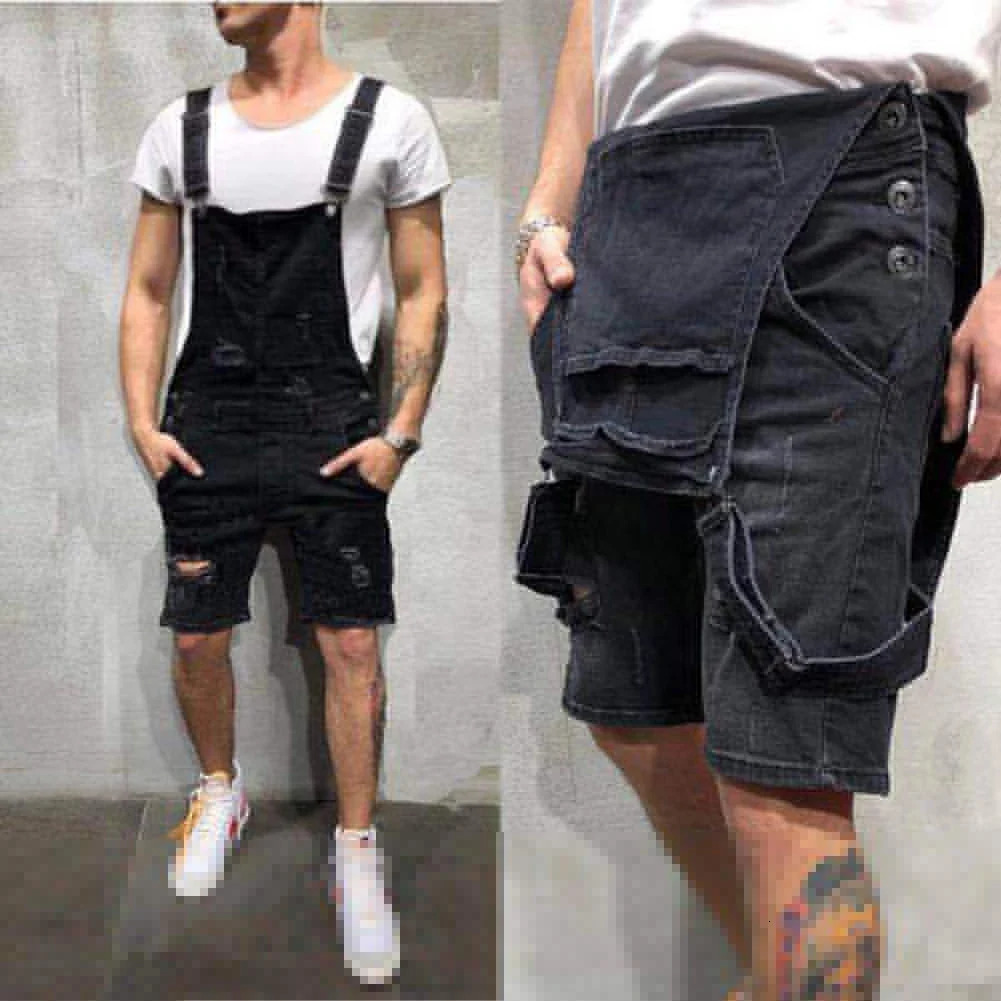 Fashon Mens Bib and Brace Overalls Work Trousers Dungarees Casual Jumpsuit Romper Black Blue 250804