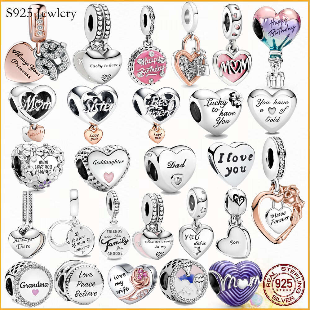925 Sterling Silver Family Members Charm Pearl Is Suitable For Primitive Bracelet Womens Jewelry Gift Fashion Accessories Free Wholesale Freight