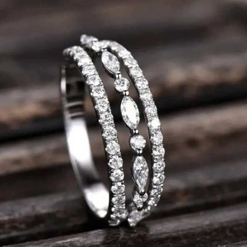 925 Sterling Silver Finger Rings for Women Dazzling White Cubic Zirconia Wedding Marriage Party Ring Fashion Jewelry Y250808