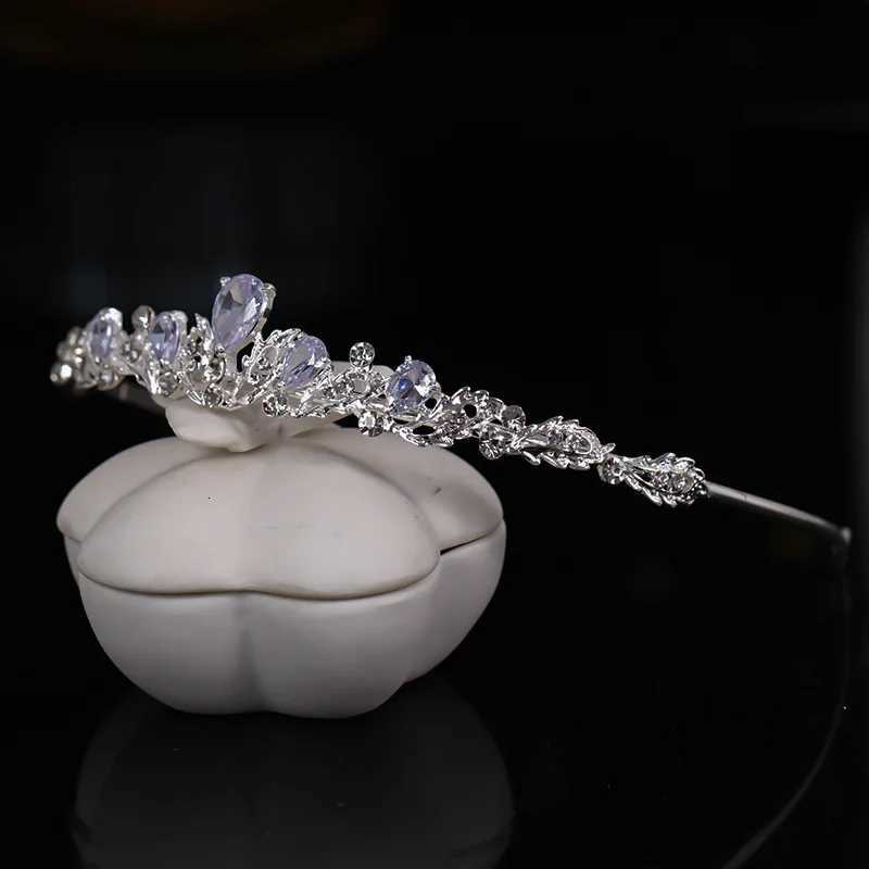 100% Zircon Bridal Tiara Crystal Wedding Crown Fashion Piece Rhinestone Hair Accessory for Women Birthday Parties Y250808