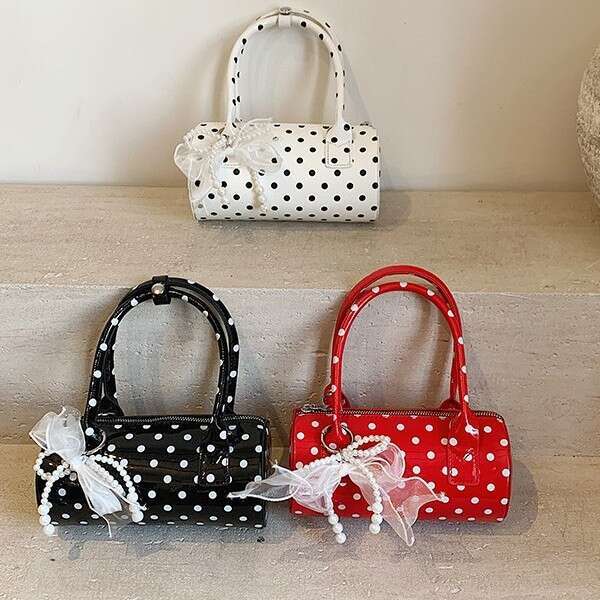 2025 New Dotty Handbag Small Tote Korean Style Trendy Pillow Polka Dot Multifunctional Crossbody Women's Bag