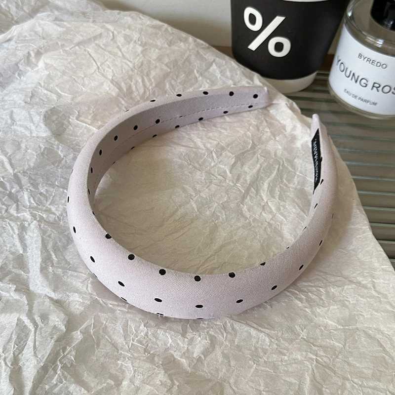 New Sweet Padded Band Wide Cross Hand Purple Color Stripe Polka Dot Hair Rope Wen Hair Accessories Y250808