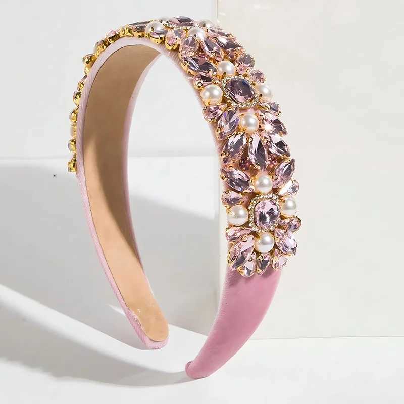 1pc Fashion Jewelry Hair Accessory Rhinestone Artificial Pearl Parties Banquets Daily Wear Wens Luxurious Hair Hoop Hair Band Y250808