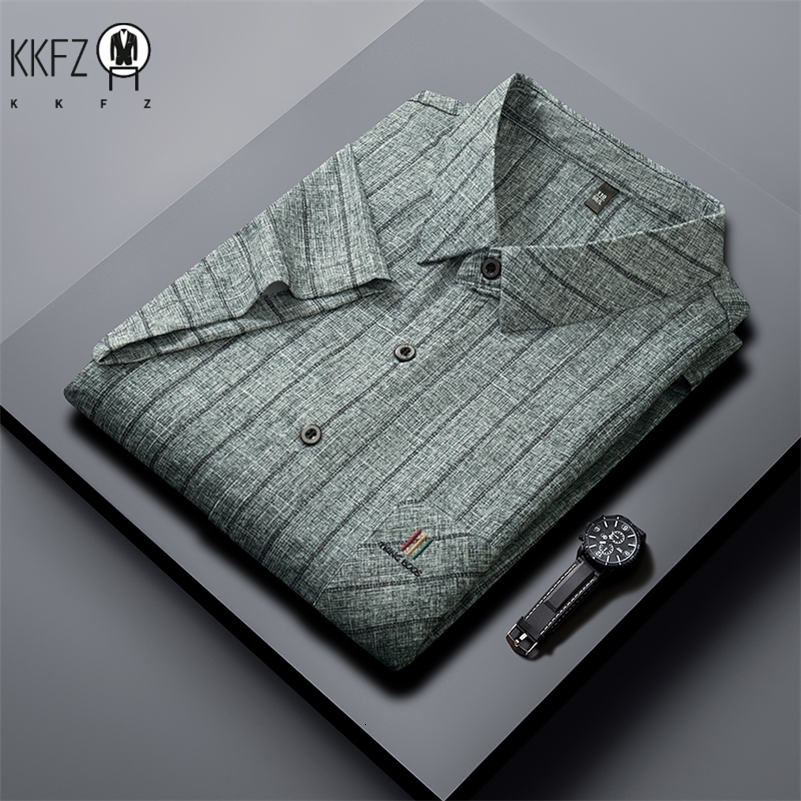 Mens Business Casual Short Sleeved Printed Shirt with Wrinkle Resistance No Ironing Comfortable All Season Versatile Top y250807