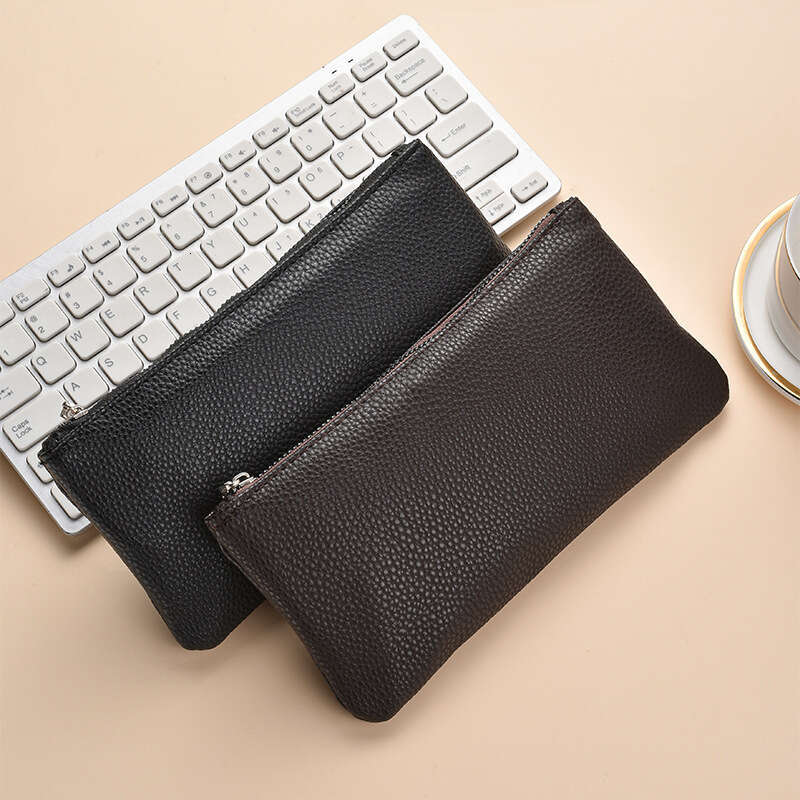 New Simple Long Leather Zipper Wallet for Men and Women, Fashionable Large Capacity Clutch, Multifunctional Casual Card Holder