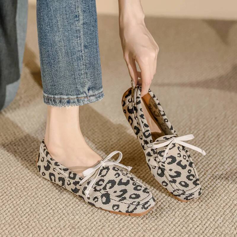 Beanie Flat 2025 New Square Toe Knitted Casual Shoes Knit Large Size Women's Loafers ddmysaturn