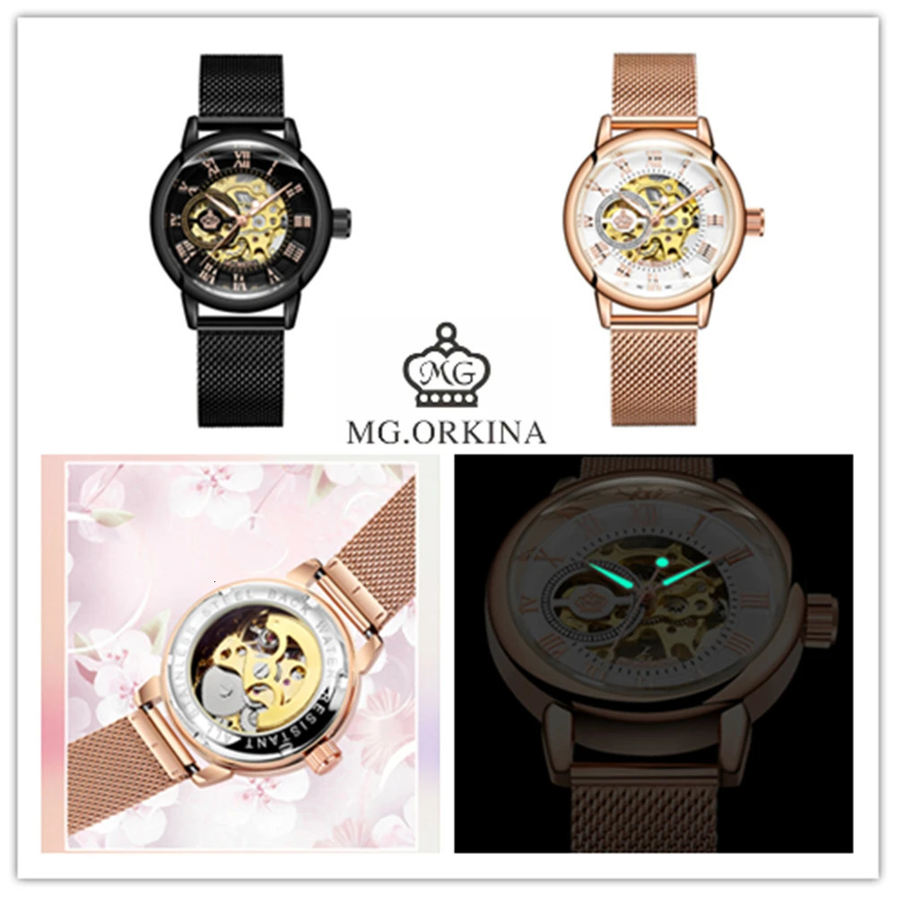 ORKINA-Hollow Skeleton Automatic Mechanical Wristwatches for Women Top Exquisite Gift 250807