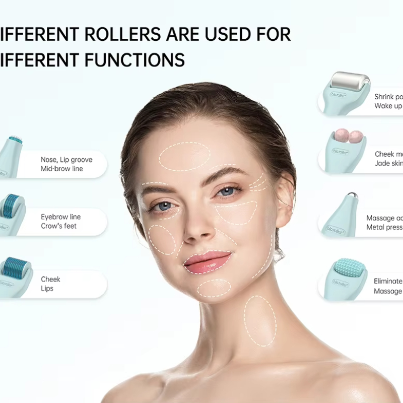 Bio Roller 10 in 1 Derma Roller Kit G10 For Home Use Face Microneedling Massage Roller Acne Scars Anti Wrinkles Skin Care Tool