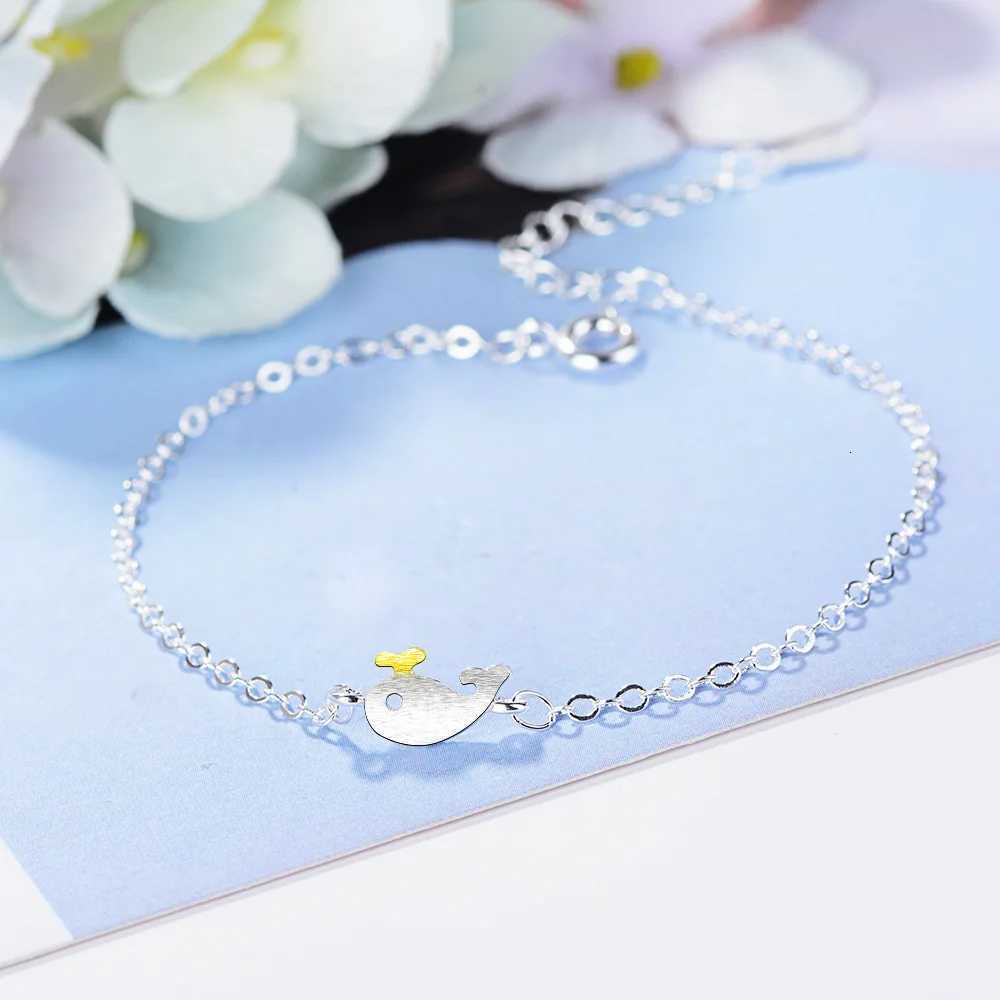 Handmade Personality New Exquisite 925 Sterling Silver Jewelry for Women Blue Epoxy Whale Fish Temperament Bracelets SB10 Z250807