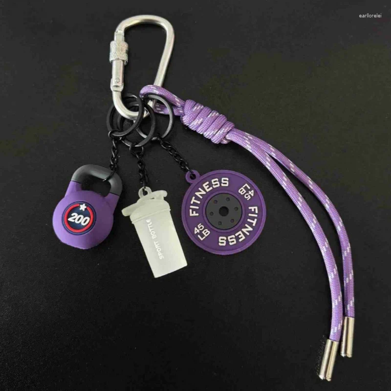 Fashion Sports Backpack Pendant Cute Pink Keychain Charm Bag Sport Cup Dumbbell Car Keys Wallet Key Chain