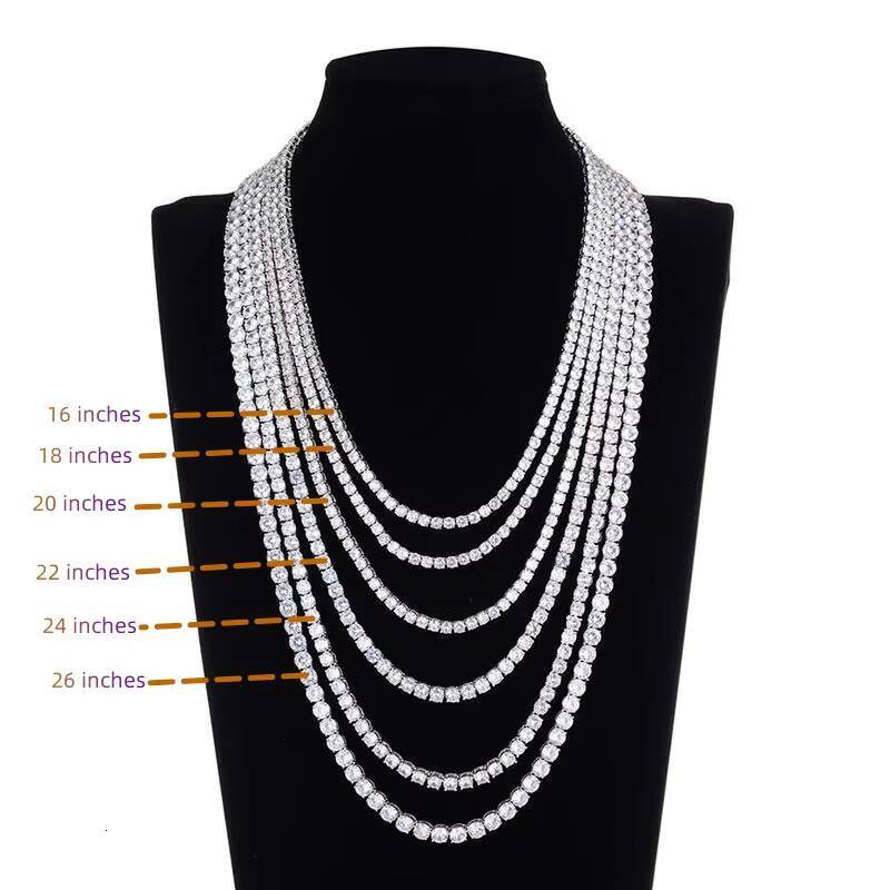 Full Size Pass Diamond Tester Iced Out Moissanite Diamond Hip Hop Jewelry Tennis Chain 925 Silver Tennis Necklace Bracelet