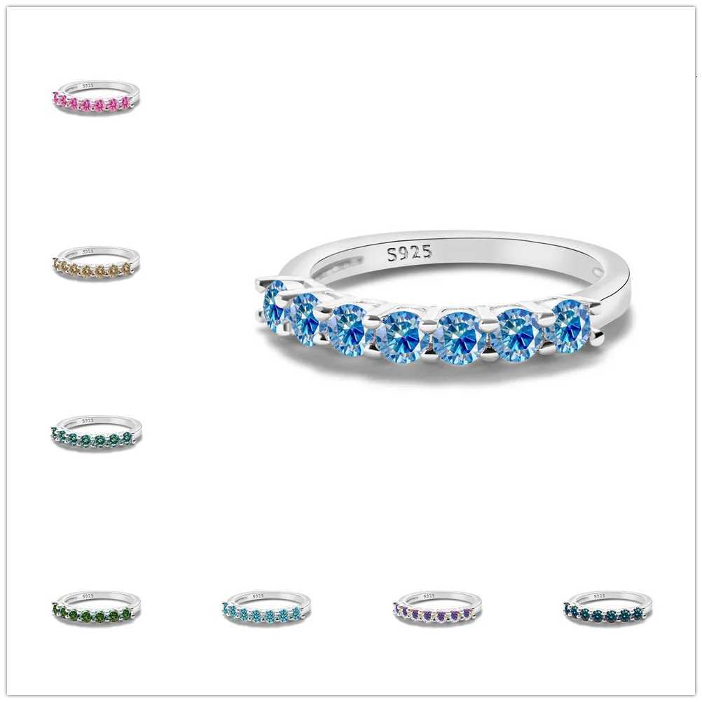 3mmx7PCS Round Moissanite Ring 18K White Gold Plated 925 Sterling Silver Fine Jewelry Wedding Engagement Rings for Women Men Y250808