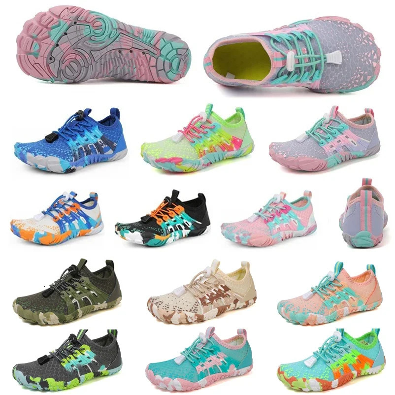 Men Women Water shoes Upstream Wading Swimming Barefoot Five Fingers Aqua Shoes Colorful Beach Seaside Light Unisex Sneakers 250730