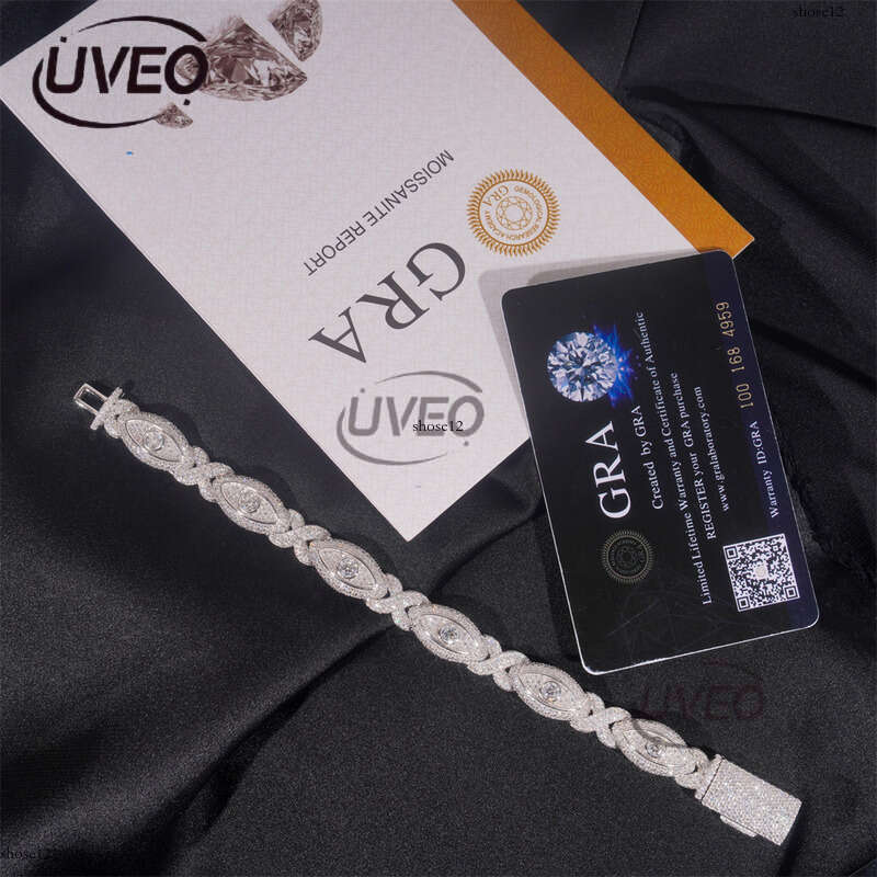 Iced Out Jewelry VVS Gold Moissanite Cuban Chain Hip Hop Pass Diamond Tester Pendant Cuban Link Chains Women Mens High Quality Gift Moissanite Chain