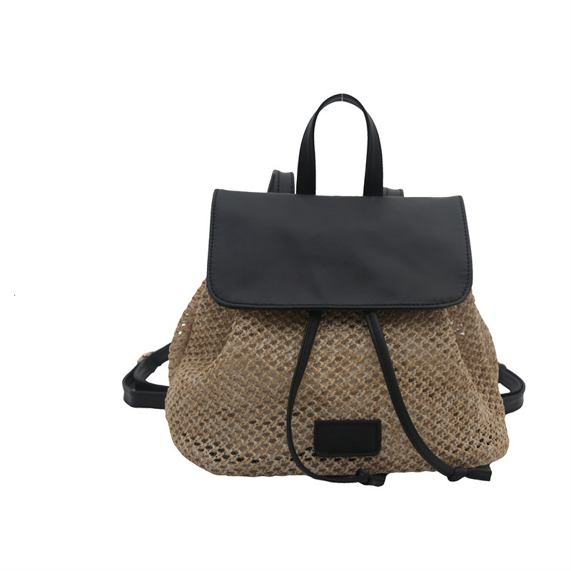 2025 Autumn New Women s Backpack Niche Design Straw Woven Women s Backpack Autumn New Fashionable Travel Bag Woven Small Backpack New Designer Backpac