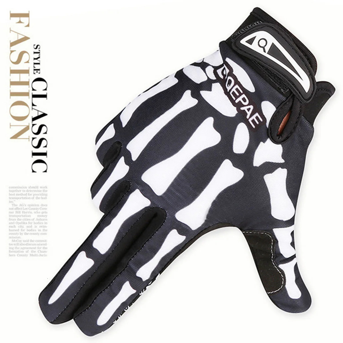 Full Finger Gloves Skeleton Print Warm Sport Cycling Glove Men and Women Skull Glove Anti-slip Mittens Bike Bicycle Equipment 250807