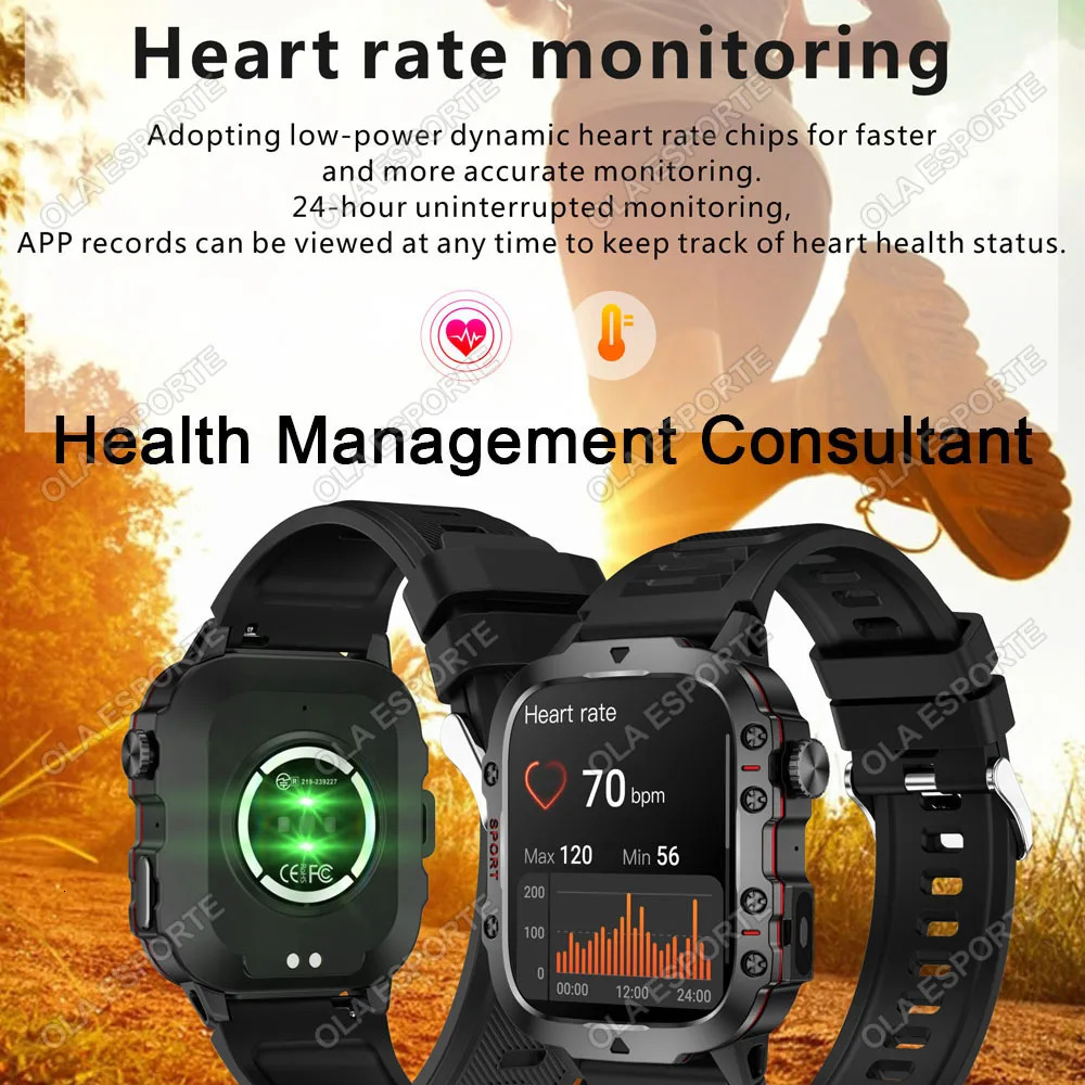For Smartwatch Men Bluetooth Call Heart Rate Health Monitor AI Voice Waterproof Sport GPS Tracker Smart Watch 250805