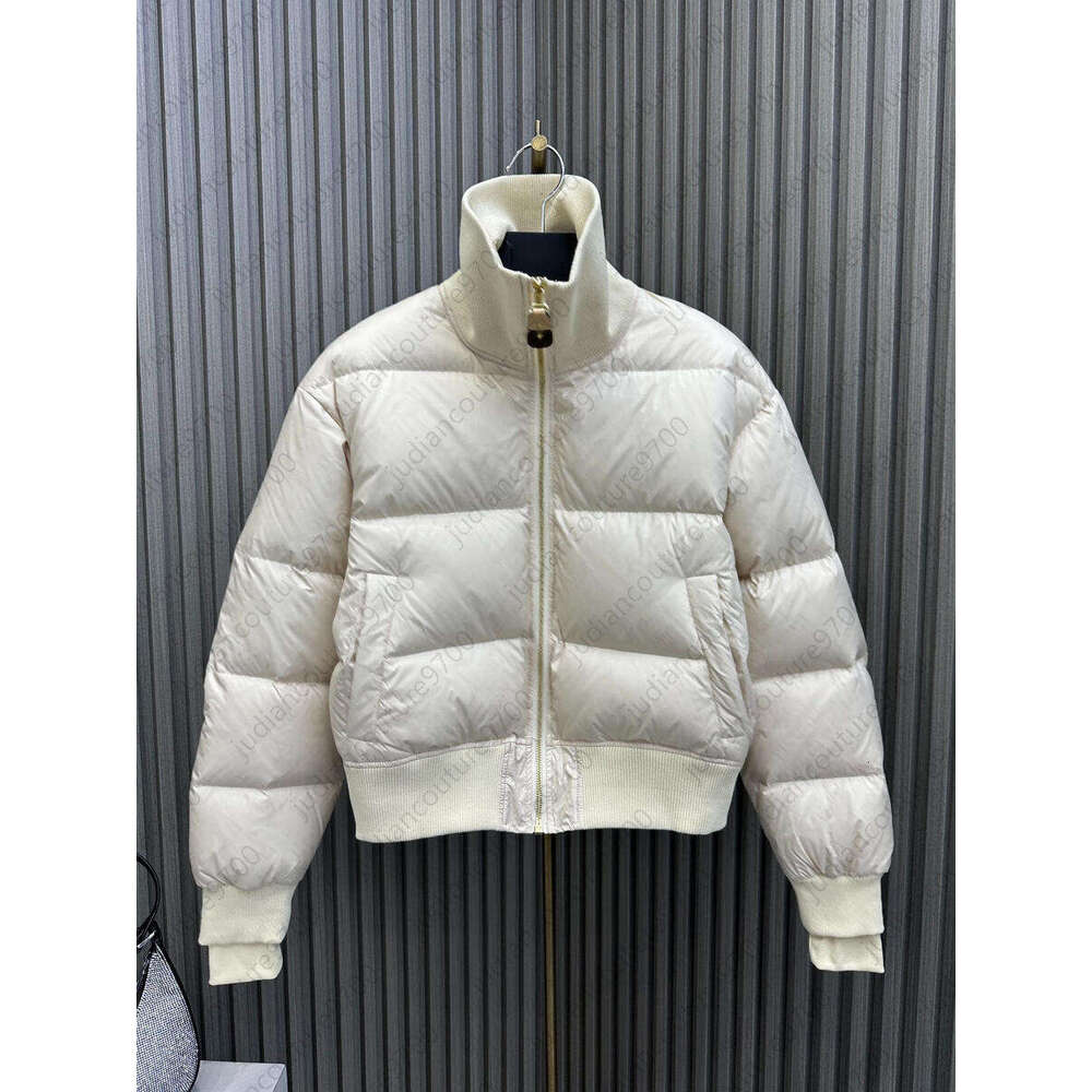 Designer Puffer Jacket Women Cotton-padded Winter Jacket Nylon Material Full Pattern Printing Long Sleeved Stand Collar Cropped Warm Jackets Womens Coat