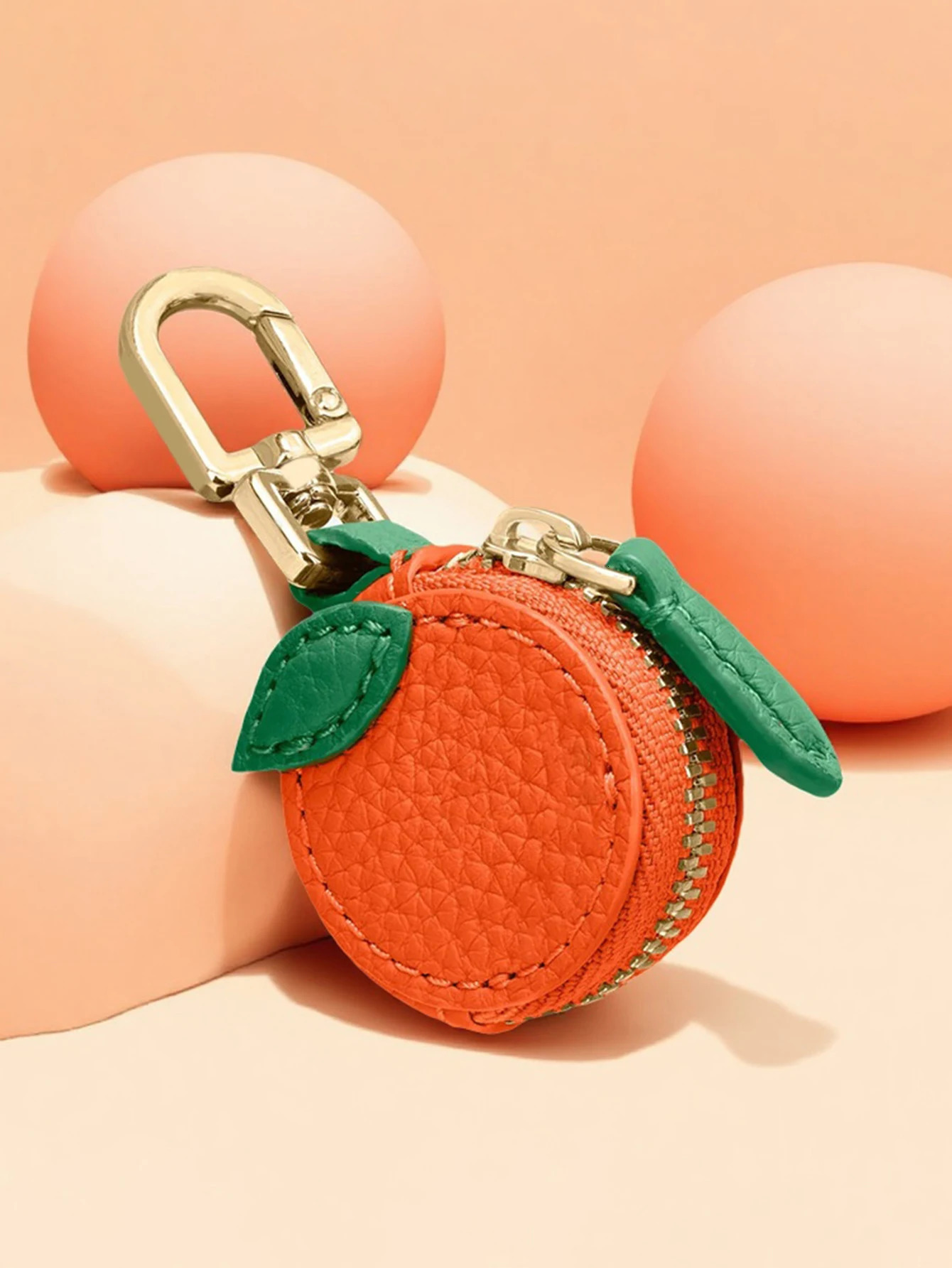 Fashion personality red cherry shape fruit pendant coin purse mini cute keychain PU leather bag small gift for girls 250801