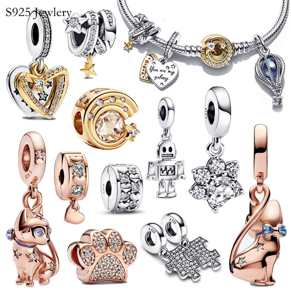925 Sterling Silver New Charms Padlock Key Dangle Fit S925 Snake Bracelet Beads For Women Fine Diy Jewelry Gift