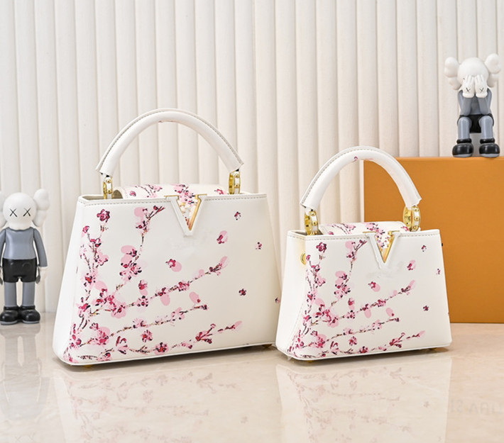 luxury designer bags shoulder bag leather takashi murakami cherry blossom handbag 2026 early spring women colorful bag fashion vintage lady clutch tote woman