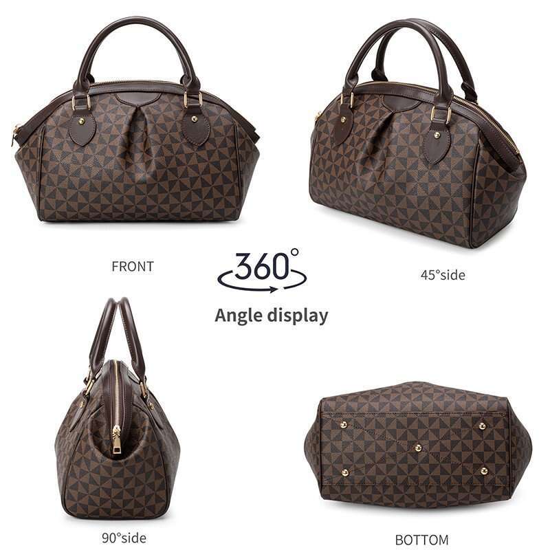 Lacel Urwebin Classic Dome - Shaped Handbag with Triangular Print, Premium Craftsmanship