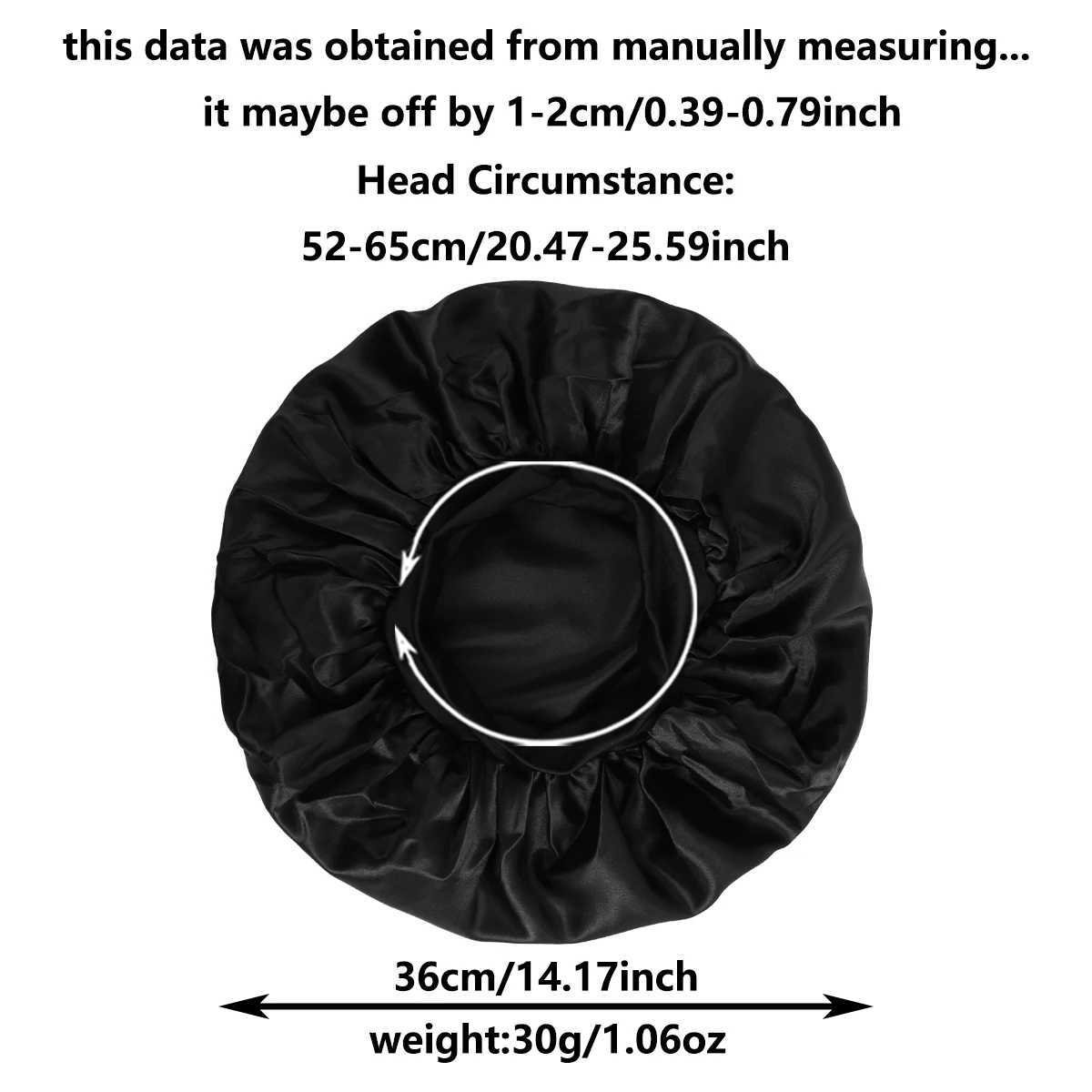 1PC Large Satin Hair Bonnet with Elastic Band Soft Silk Sleep Cap for Women/Men Hair Care Big Size Bonnets for Sleeping Z250808