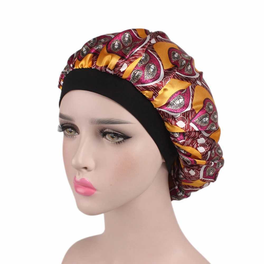 1 Pc Soft Night Sleep Hat Women Elastic Wide Band Fashion Hair Loss Cover Head Wrap Satin Bonnet Beauty Chemo Caps Care Z250808