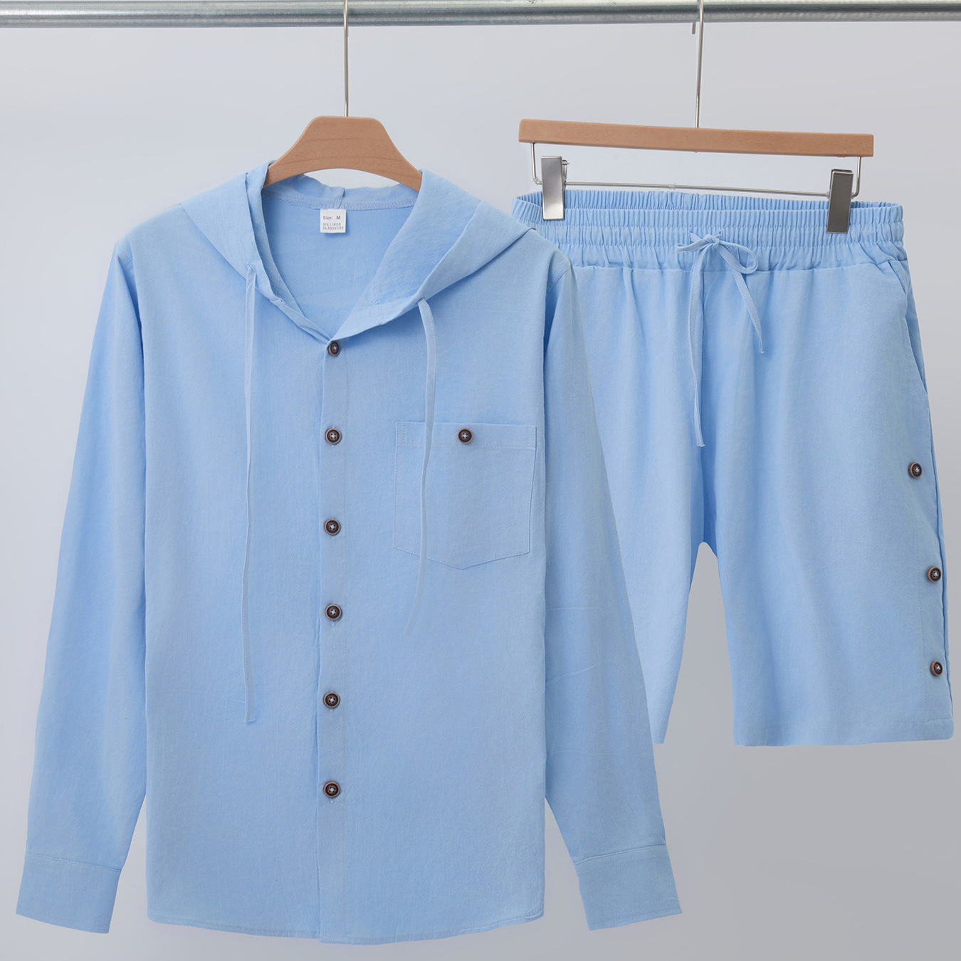 Spring Summer Men Set Fashion Man Cotton Linen Two piece Set Shirt Jacket Pants Casual Business Thin Clothing Breathable Suit Mens Tracksuits
