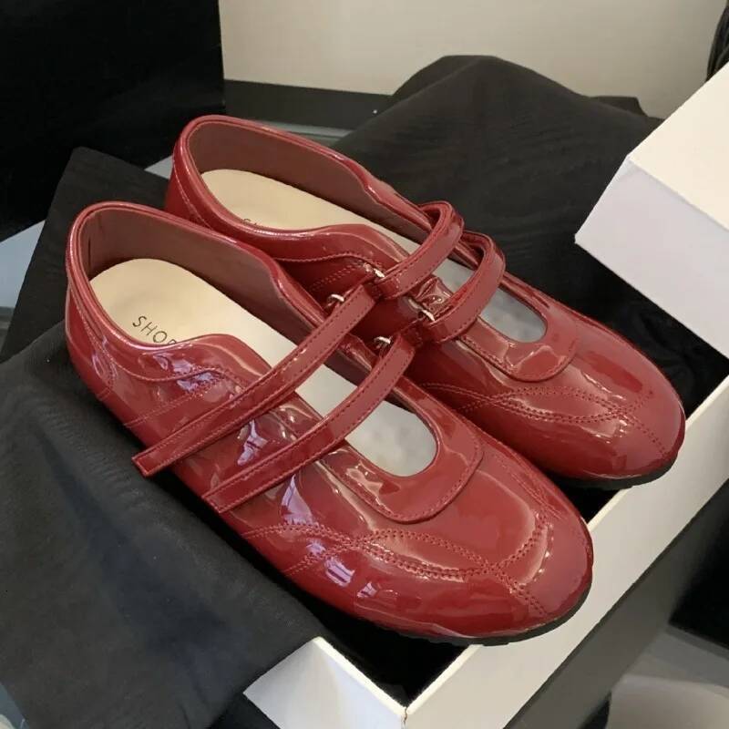 Brand Casual Ballet Flats Round Toe Elegant Dress Ladies Shallow Comfort Designer Mary Jane Shoes Women ddmysaturn