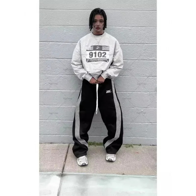 Fashionable Casual Loose Mens Sport Pants Outerwear High Street Straight Leg Large Size Male Pants Arrival Ins Trend 250805