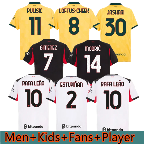GIMENEZ MODRIC JASHARI 2025 2026 Soccer jersey PULISIC RAFA LEAO 25 26 RICCI TOMORI THIAW MUSAH ESTUPINAN CHUKWUEZE MILANS Men kids Soccer shirt kit