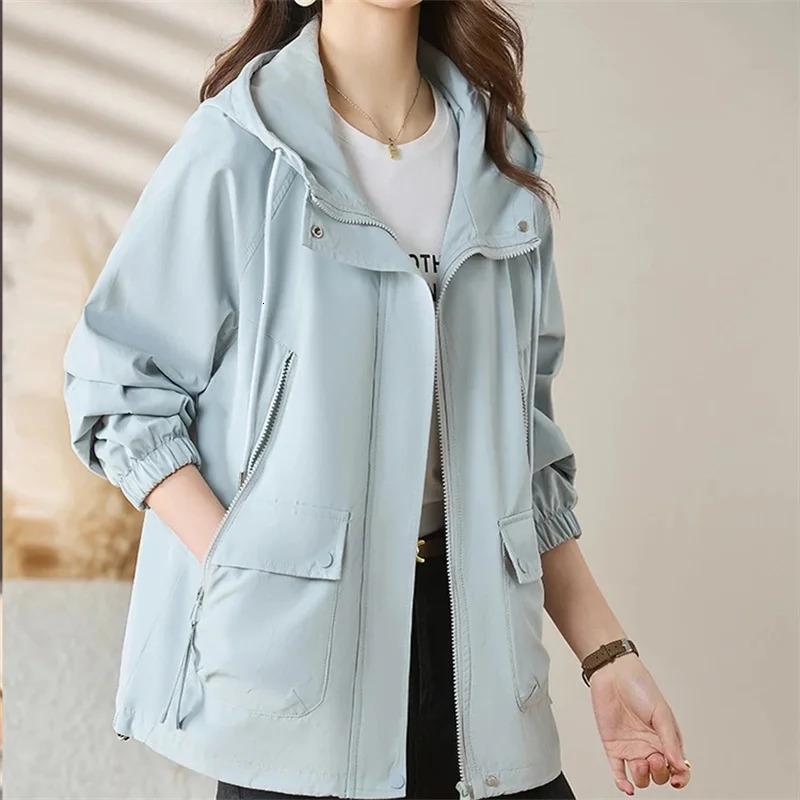 WLF Womens Casual Jacket 2025 Spring and Autumn Style Loose American Retro Short Windbreaker Loose Jacket top for Commuting 250728