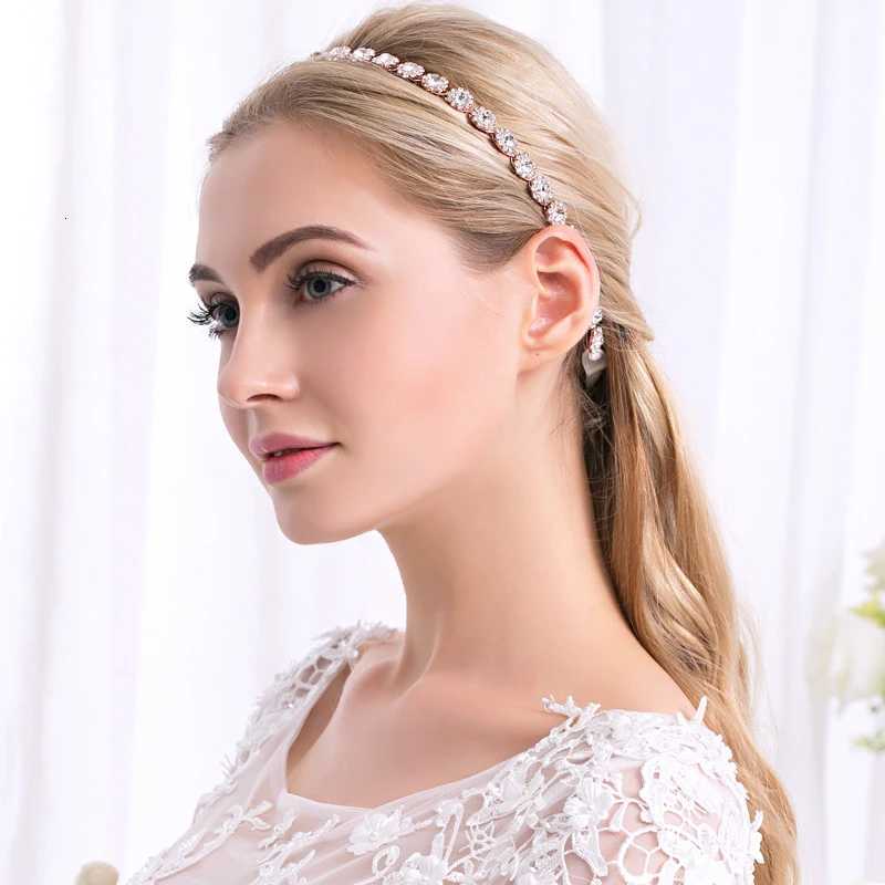 Sparkling Round Rhinestone Tie Haiand Wedding Pieces Accessories For Women Fashion Classic Tiara Bridesmaid Gift Y250808