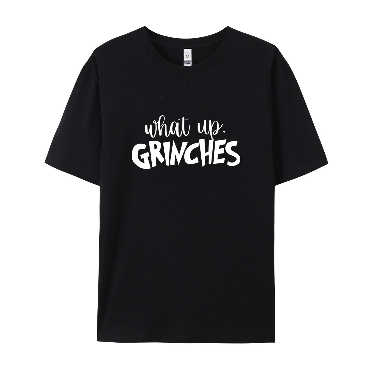 Durable Modern Graphic Print Crew Neck Tee Cotton