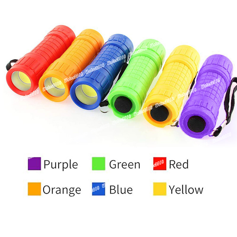 9LED Light Flashlight Portable Zoom Waterproof Flashlight 5 Colors