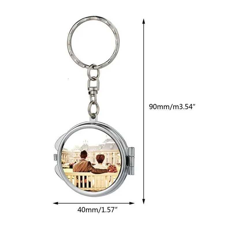 Makeup Mirror Small Round Keychain Double-Sided Folding Mirror Womens Gift Mini Mirror Pendant Bag Decoration Z250807
