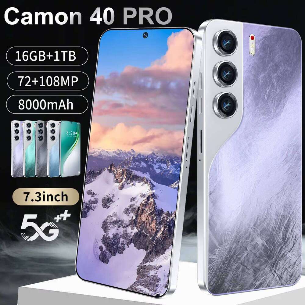 High-quality Camon 40 Pro smartphone with 7.3inch HD screen 16GB + 1TB unlocked Android 14 108MP camera phone