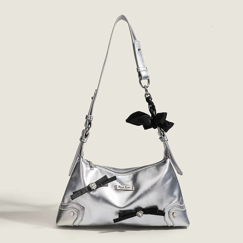 2025 Bowknot Chain Patchwork Single Shoulder Elegant Ins High-end Handbag New Chinese Style Trendy Underarm Bag