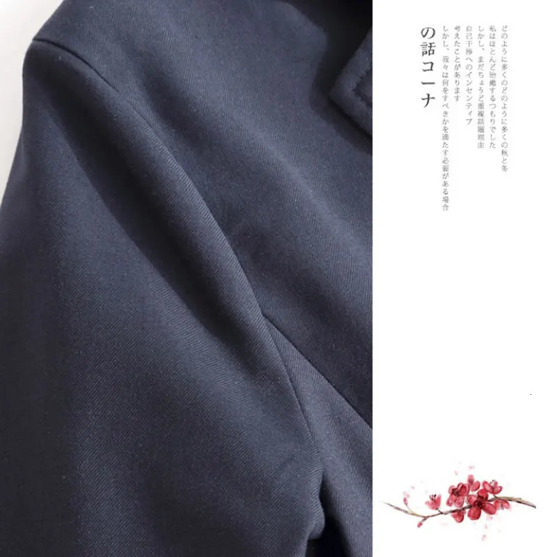 2023 Korean School Uniform Navy Blue Blazer Japanese High Coat Suit Clothes Girl Students Jacket Seifuku 250729