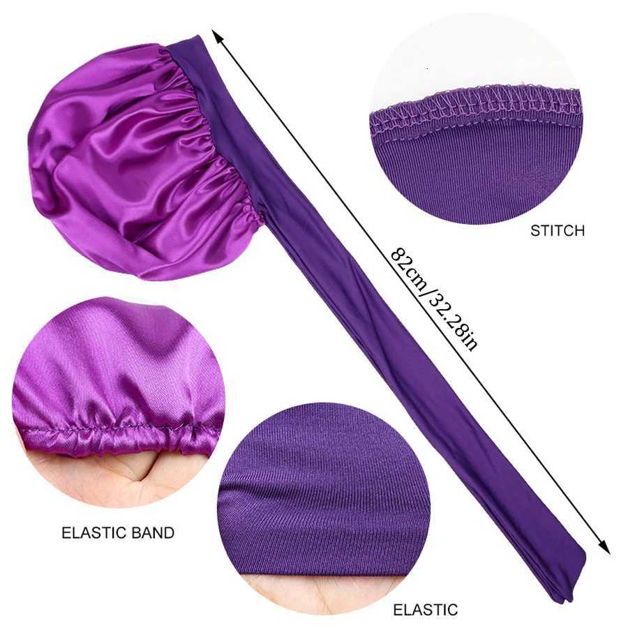 Elastic Ribbon Color Ding Round Hat Solid Color Womens Long Hair Sleeping Hat Makeup Hat Knot Beauty Perm Hat Z250808