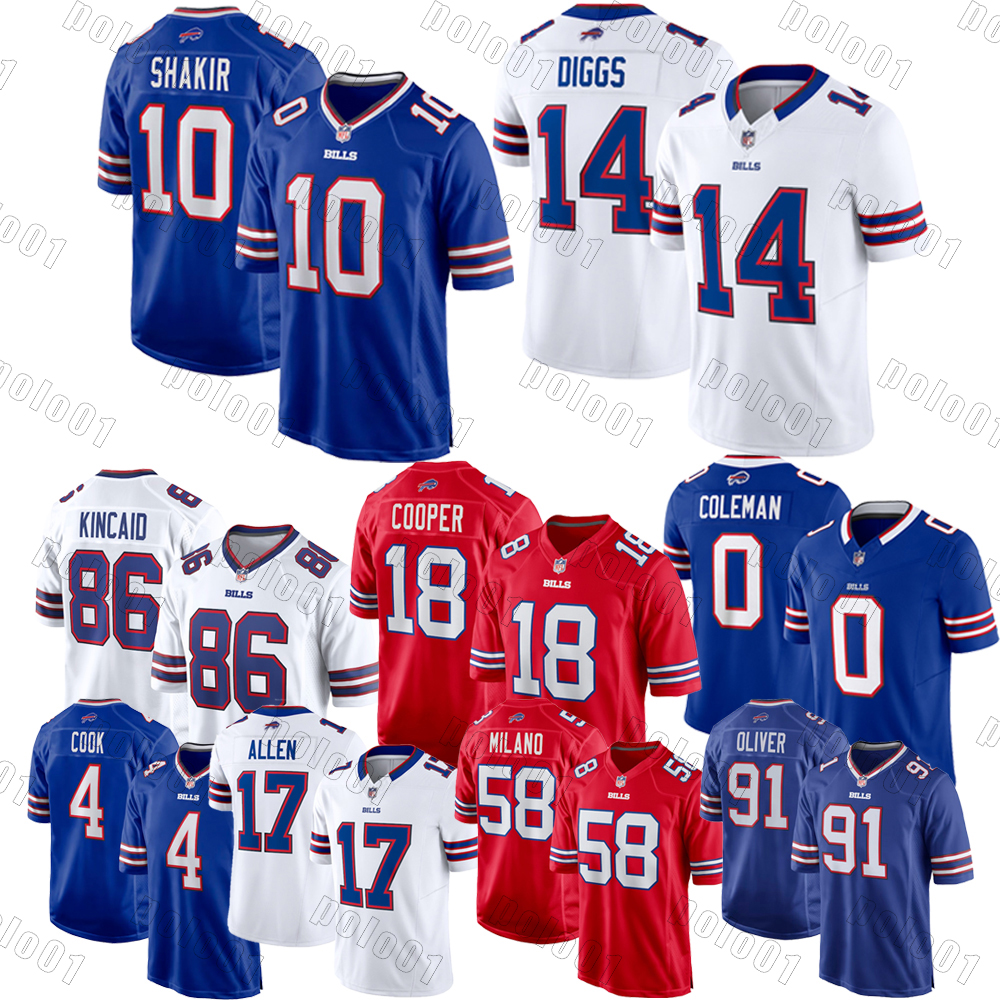 #17 Josh Allen Billss jersey Football Jersey #97 Joey Bosa Keon Coleman Dalton Kincaid Ed Oliver Dawson Knox Von Miller Amari Coope Greg Rousseau Cook Shakir jersey