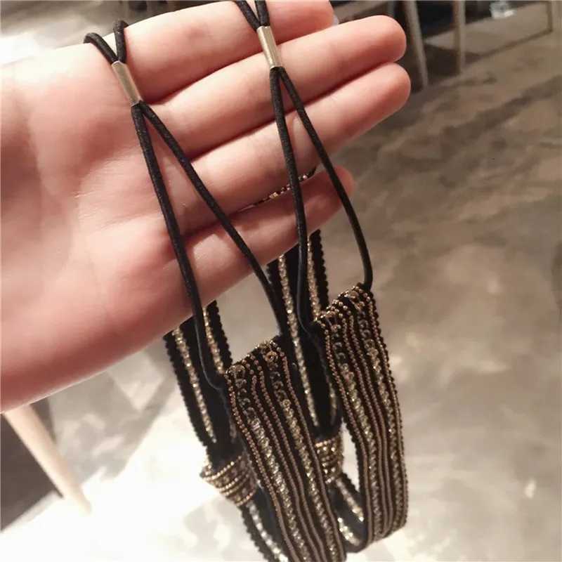 Fashion Crystal Sequins Band Hair Hoops Shiny Fl Rhinestone Diamond Knotted Hair Accessories Knot Alloy Hear Wholes Y250808