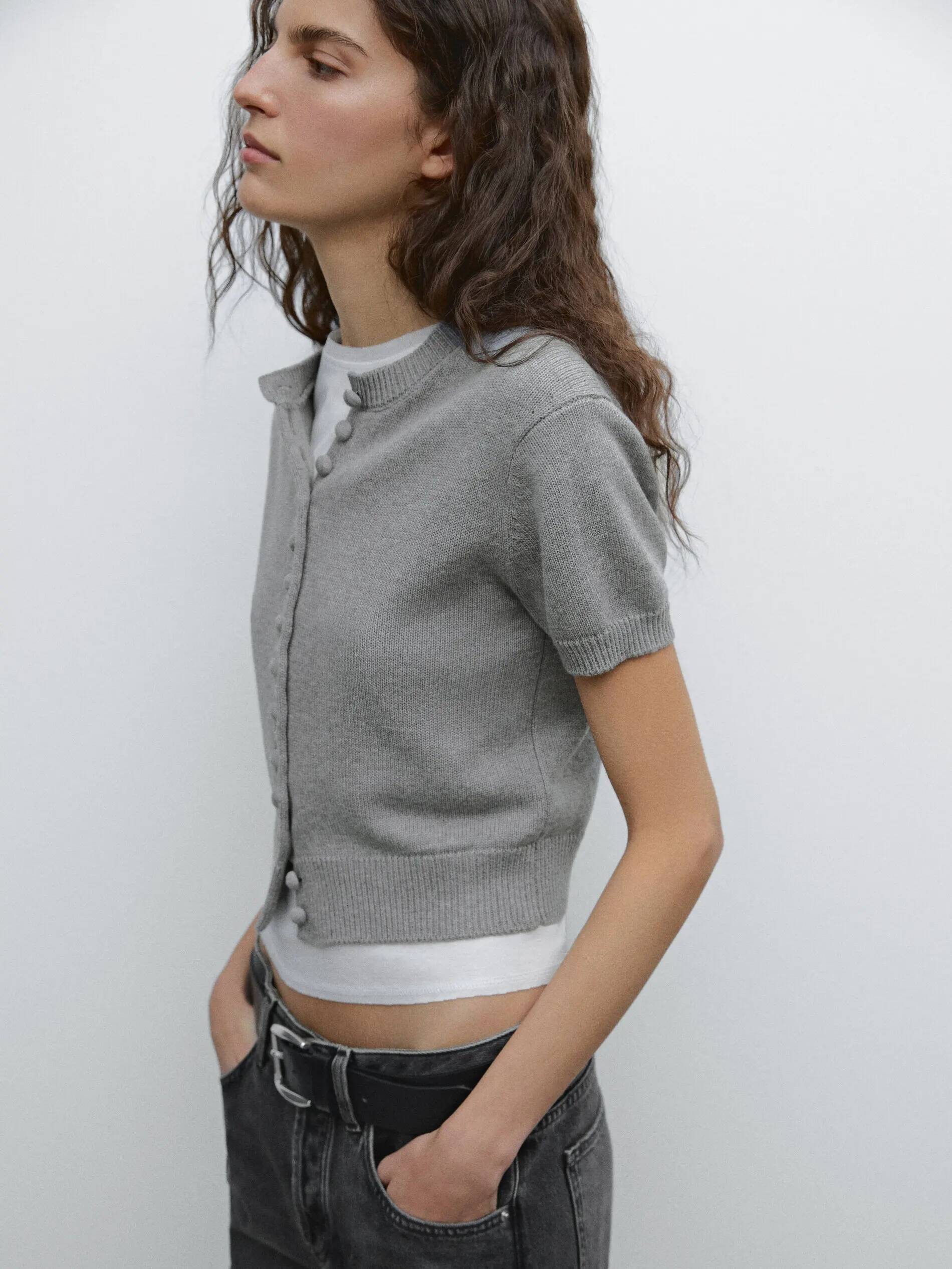 Ethereal MD 2025 massidutti spring new style of Ladies' casual stylish commuter round-neck short-sleeved knitted cardigan dongdumaoyi