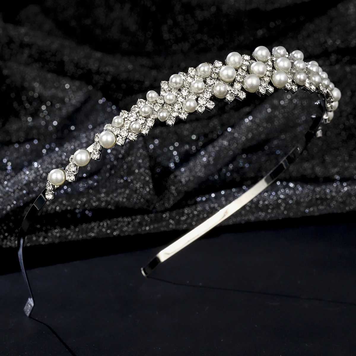 Sier Pearl Rhinestone Crown Fashionable Daily Hair Bands Party Birthday Classic from Accessories Bridesmaid Gifts Y250808