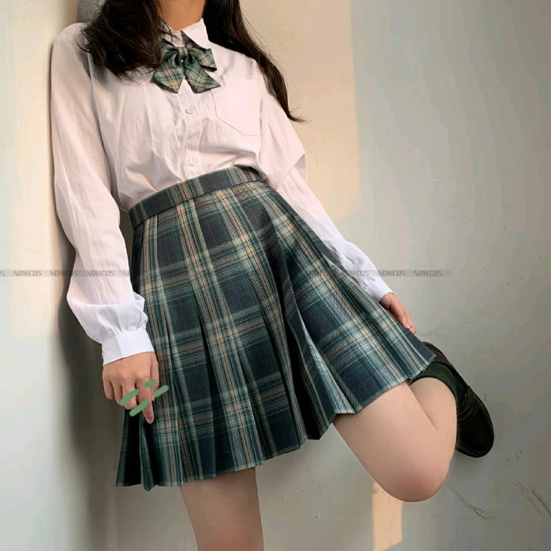 2024 Fashion Spring Autumn JK Uniform Jacket Three Buttons Suit College Style Female Student Long Sleeves Green 250729