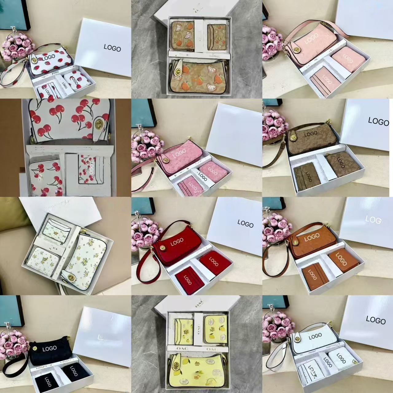 New Women's PU Leather Shoulder Bag Set Trendy Alphabet Print Crossbody Purse & Wallet 3-Piece, Urban Minimalist Style