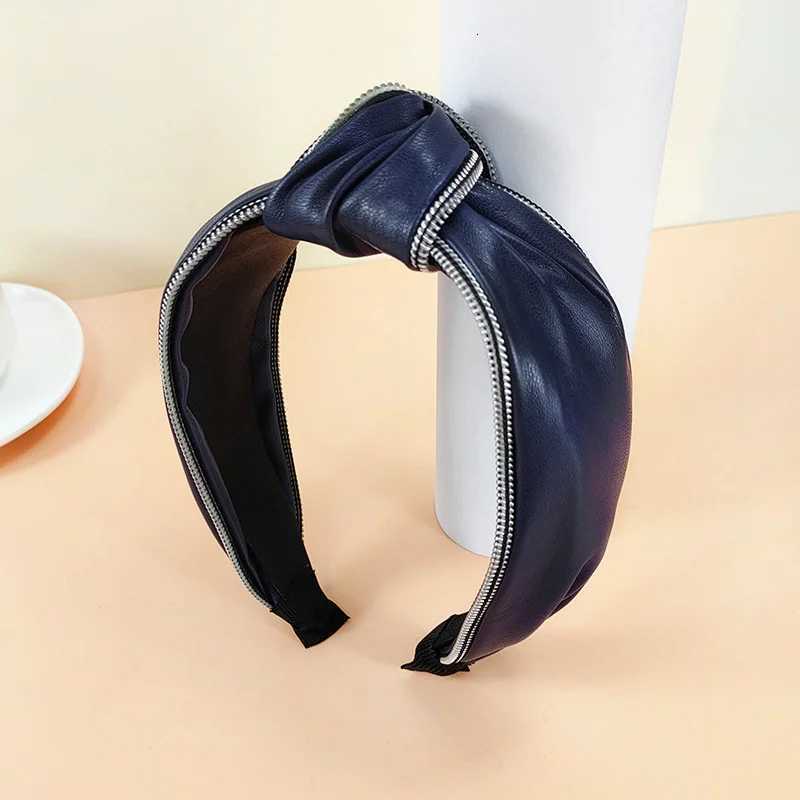 Vintage Wen Piece PU Leather Cloth Knotted Bands for Adult Party Headwear Adult Hair Hoop Accessories Y250808